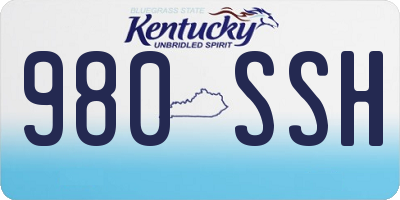 KY license plate 980SSH
