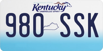 KY license plate 980SSK