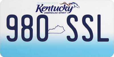 KY license plate 980SSL