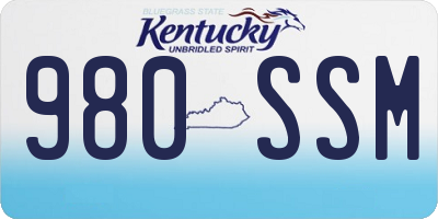 KY license plate 980SSM