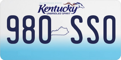 KY license plate 980SSO
