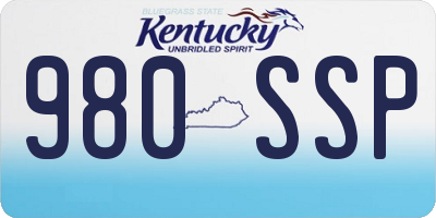 KY license plate 980SSP