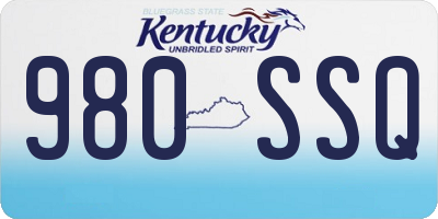 KY license plate 980SSQ