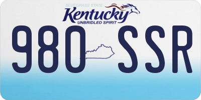 KY license plate 980SSR