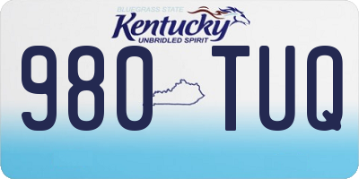 KY license plate 980TUQ