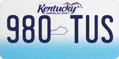 KY license plate 980TUS