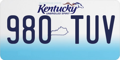 KY license plate 980TUV