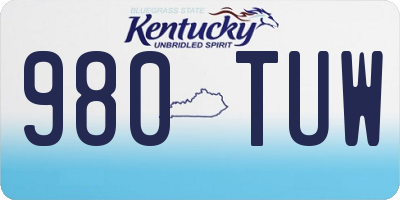 KY license plate 980TUW