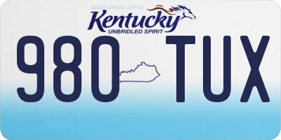 KY license plate 980TUX