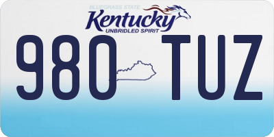 KY license plate 980TUZ