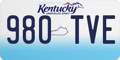 KY license plate 980TVE