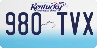 KY license plate 980TVX