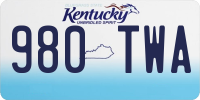 KY license plate 980TWA