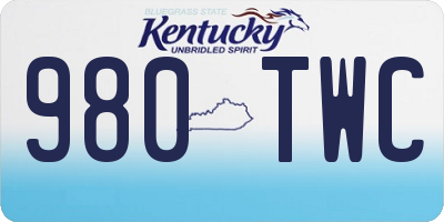 KY license plate 980TWC