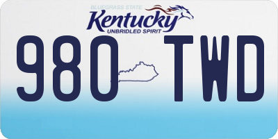 KY license plate 980TWD