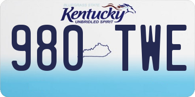 KY license plate 980TWE