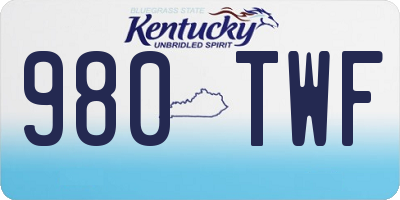 KY license plate 980TWF