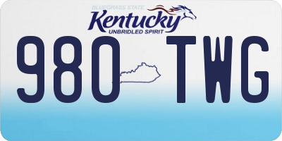 KY license plate 980TWG