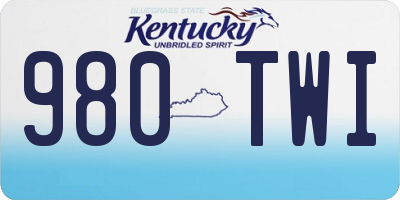 KY license plate 980TWI