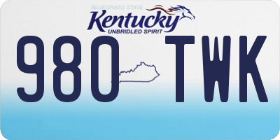 KY license plate 980TWK