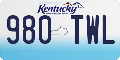 KY license plate 980TWL