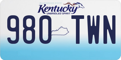 KY license plate 980TWN