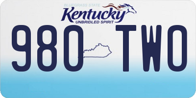 KY license plate 980TWO