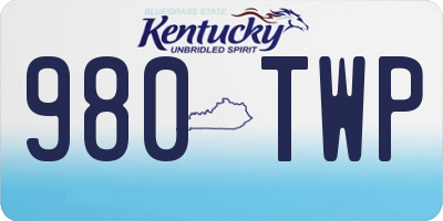 KY license plate 980TWP