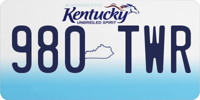 KY license plate 980TWR