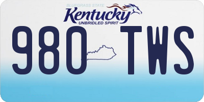KY license plate 980TWS