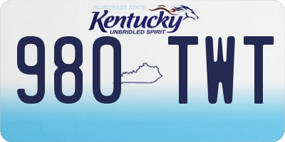 KY license plate 980TWT