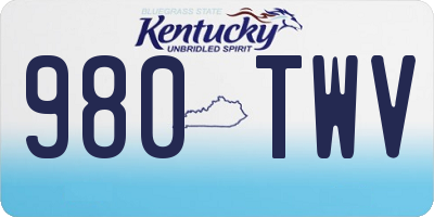 KY license plate 980TWV