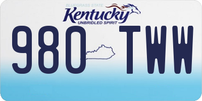 KY license plate 980TWW