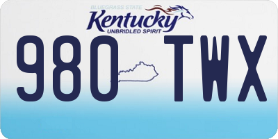 KY license plate 980TWX