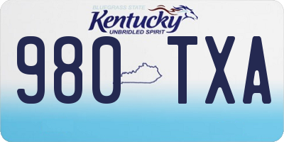 KY license plate 980TXA