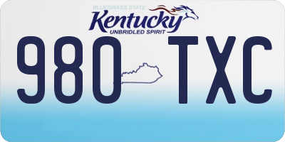KY license plate 980TXC