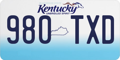 KY license plate 980TXD