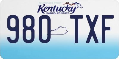 KY license plate 980TXF