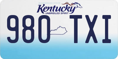 KY license plate 980TXI