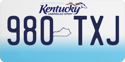 KY license plate 980TXJ