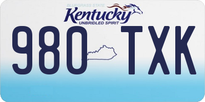 KY license plate 980TXK