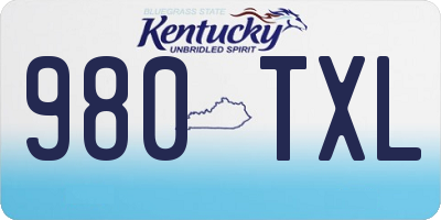 KY license plate 980TXL