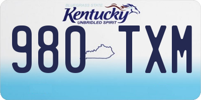 KY license plate 980TXM