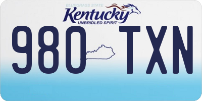KY license plate 980TXN