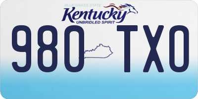 KY license plate 980TXO