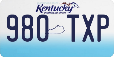 KY license plate 980TXP