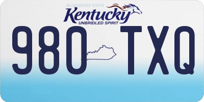 KY license plate 980TXQ