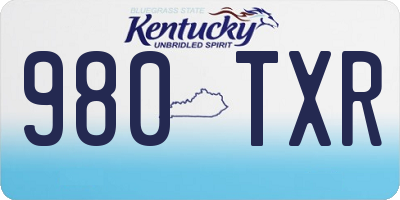 KY license plate 980TXR