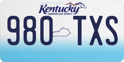 KY license plate 980TXS