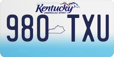 KY license plate 980TXU